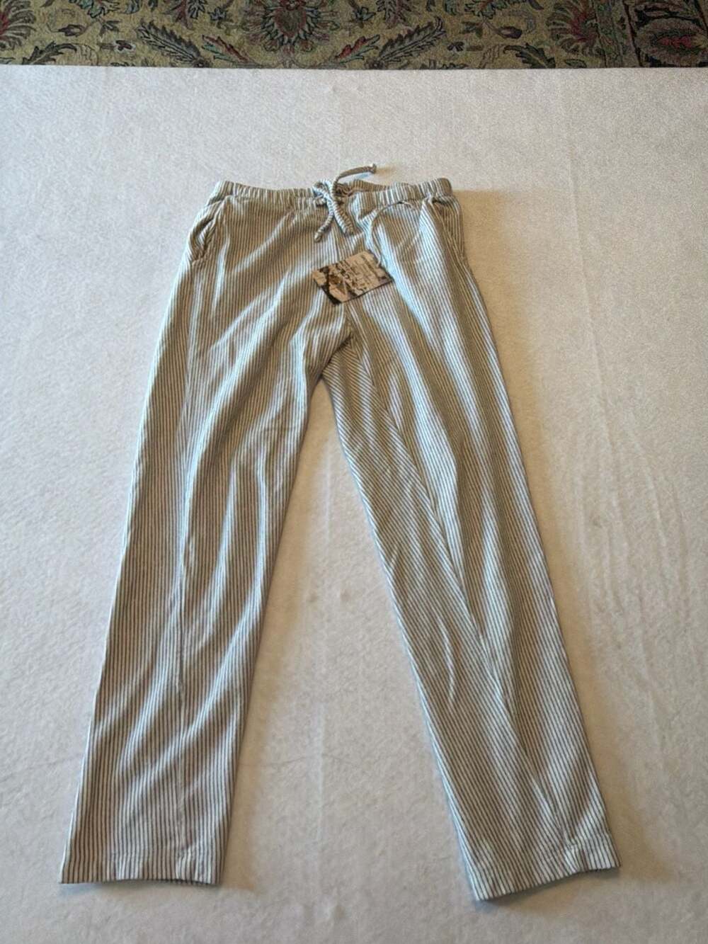 Groceries Apparel Wide Leg Ticking Stripe Organic Cotton Lounge Pants